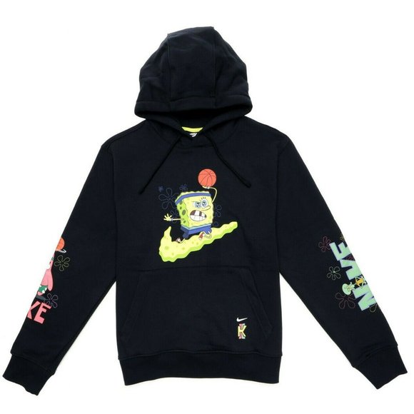 New Men's NIKE KYRIE x SPONGEBOB SQUAREPANTS HOODIE 'Black'  [CQ7184 010] - Picture 1 of 3